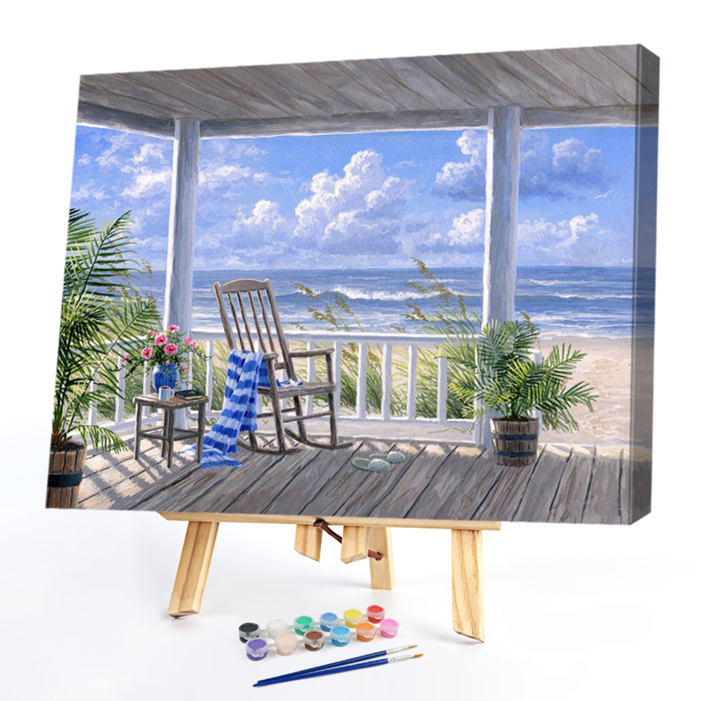 

40*30CM - Paint By Numbers - Beach Scenery, 501 Original