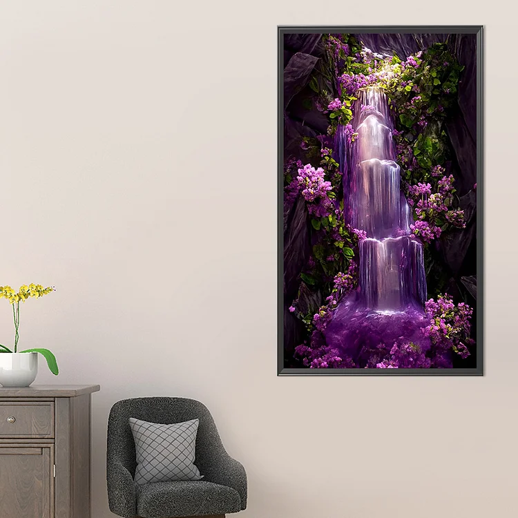 AB Diamond Painting - Square Drill - Purple Waterfall(45*75cm)-1061744