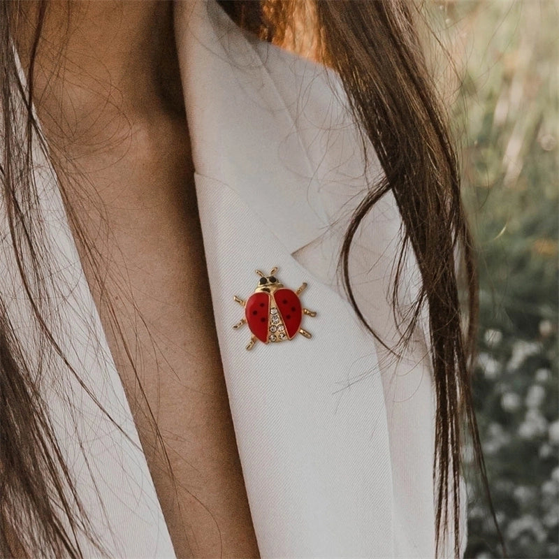 Luxurious Shiny Beetle American Flag Flower Alloy Metal Inlay Crystal Rhinestones Zircon Unisex Corsage Brooches Collar Pin