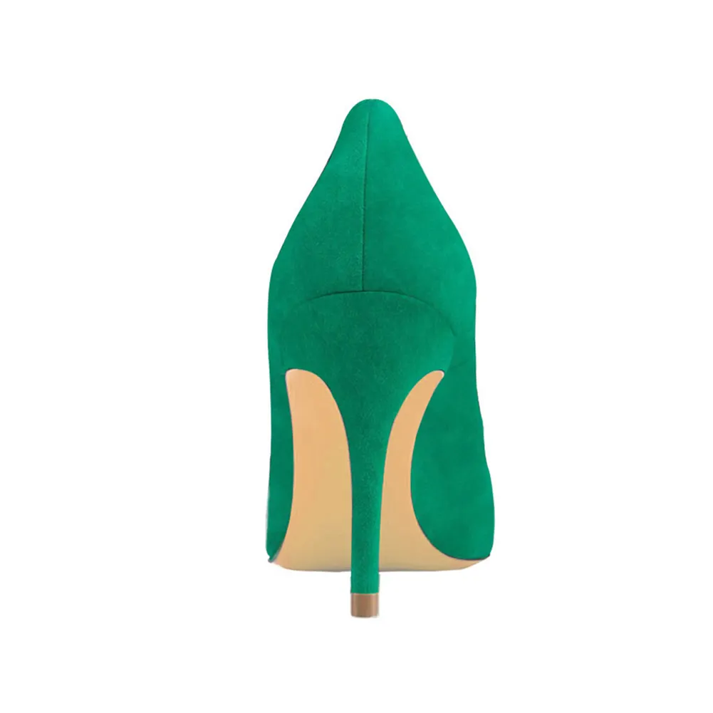 90mm Middle Heels Pointy Toe Pumps-vocosishoes