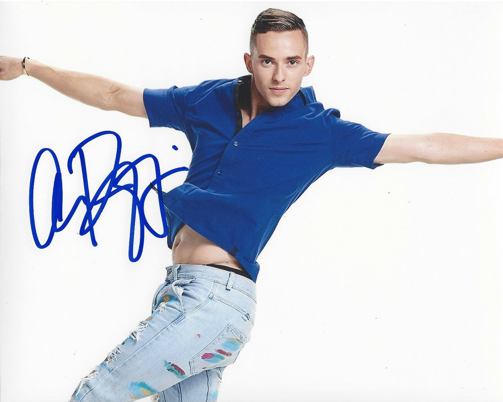 ADAM RIPPON SIGNED 8X10 Photo Poster painting H w/COA 2018 OLYMPICS USA FIGURE SKATING PROOF