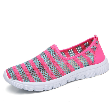 Summer Mature Women Sneakers Slip On Flats Loafers Shoes