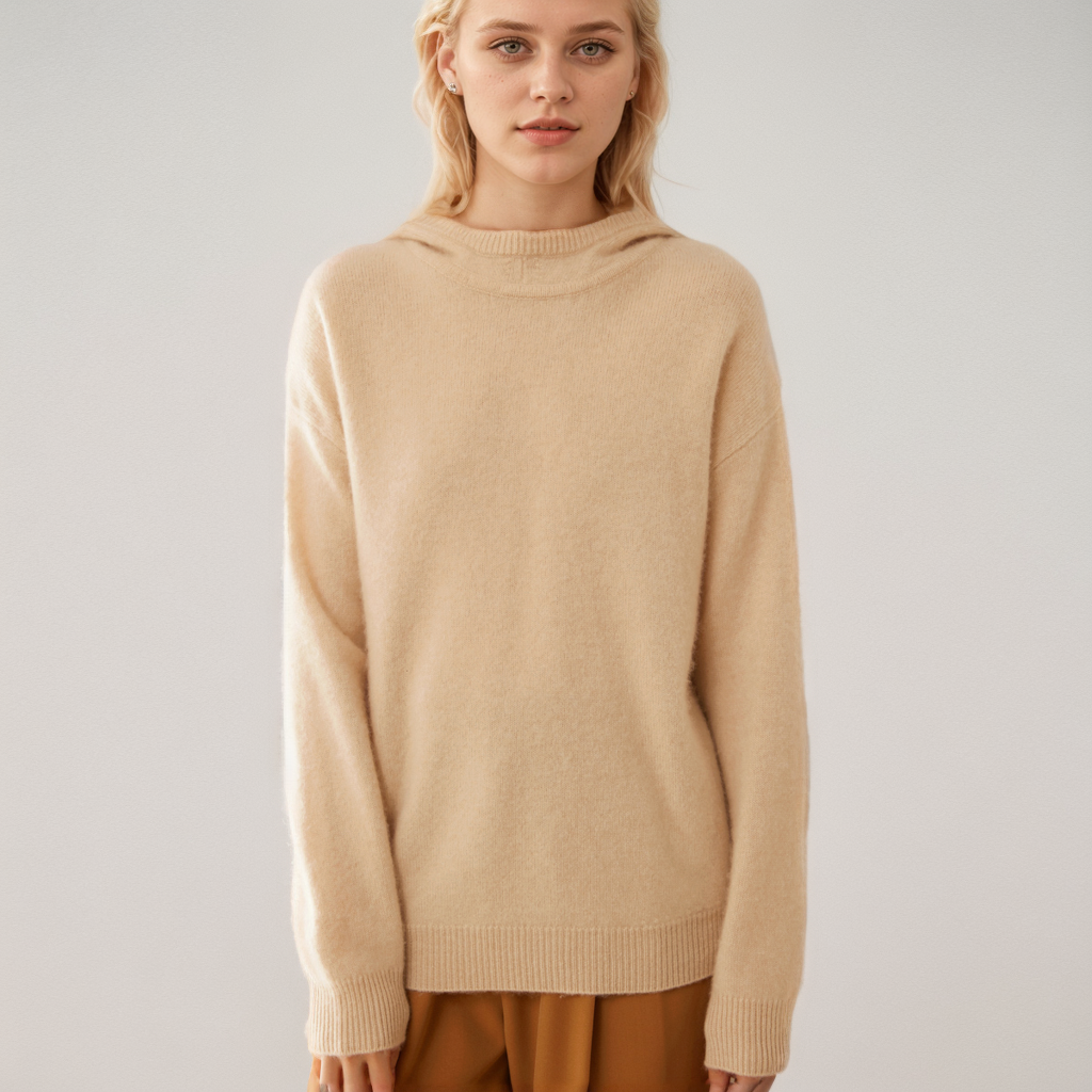 Sweat à capuche en cachemire confortable pour femme- SOIE PLUS