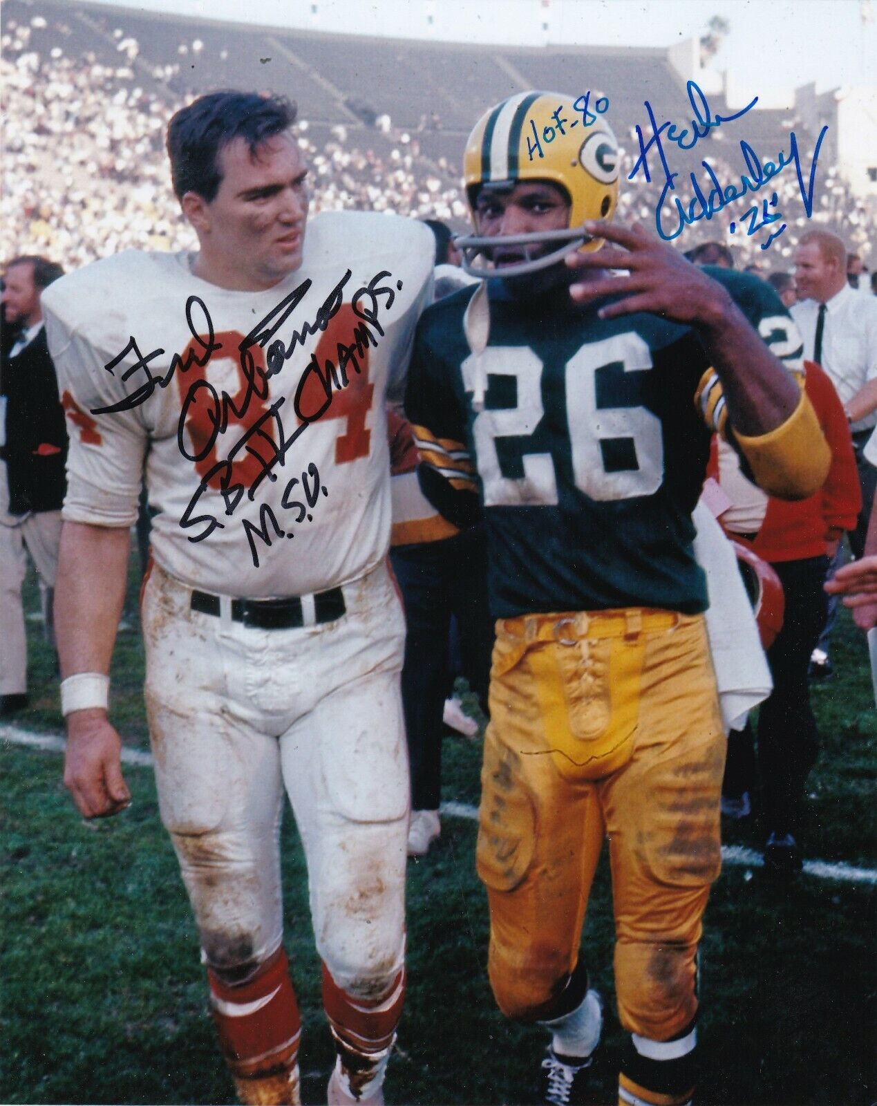 FRED ARBANAS / HERB ADDERLEY KANSAS CITY CHIEFS / GREEN BAY PACKERS SIGNED 8x10