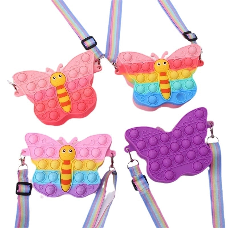 Kid’S Butterfly Silica Gel Zipper Kids Wallets