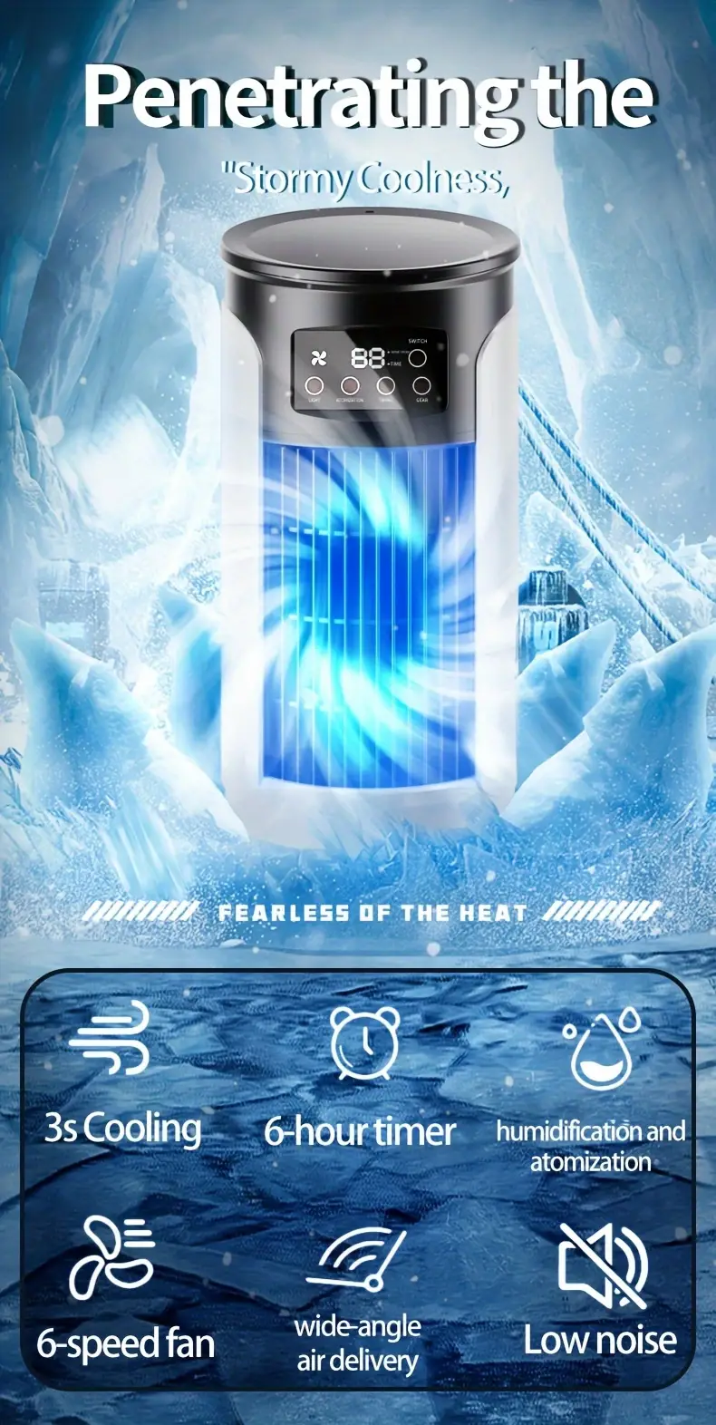 portable air conditioner humidifier fan 3 in 1 mini cooling fan for home and office bedroom fan with usb powered powerful cooling air conditioner for household use Product details 0