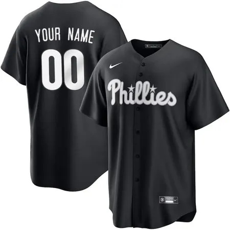 Youth Philadelphia Phillies Custom Black Lights Out Replica Jersey