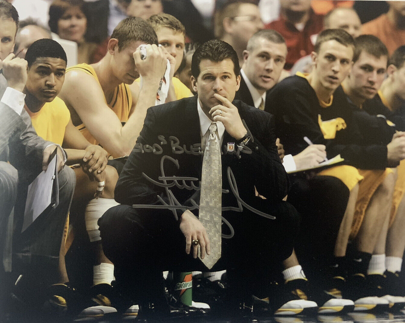 STEVE ALFORD SIGNED 8x10 Photo Poster painting IOWA HAWKEYES BASKETBALL COACH AUTHENTIC AUTO