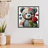 Patch Rose Teddybär - runder Bohrer Diamantmalerei - 30*30cm