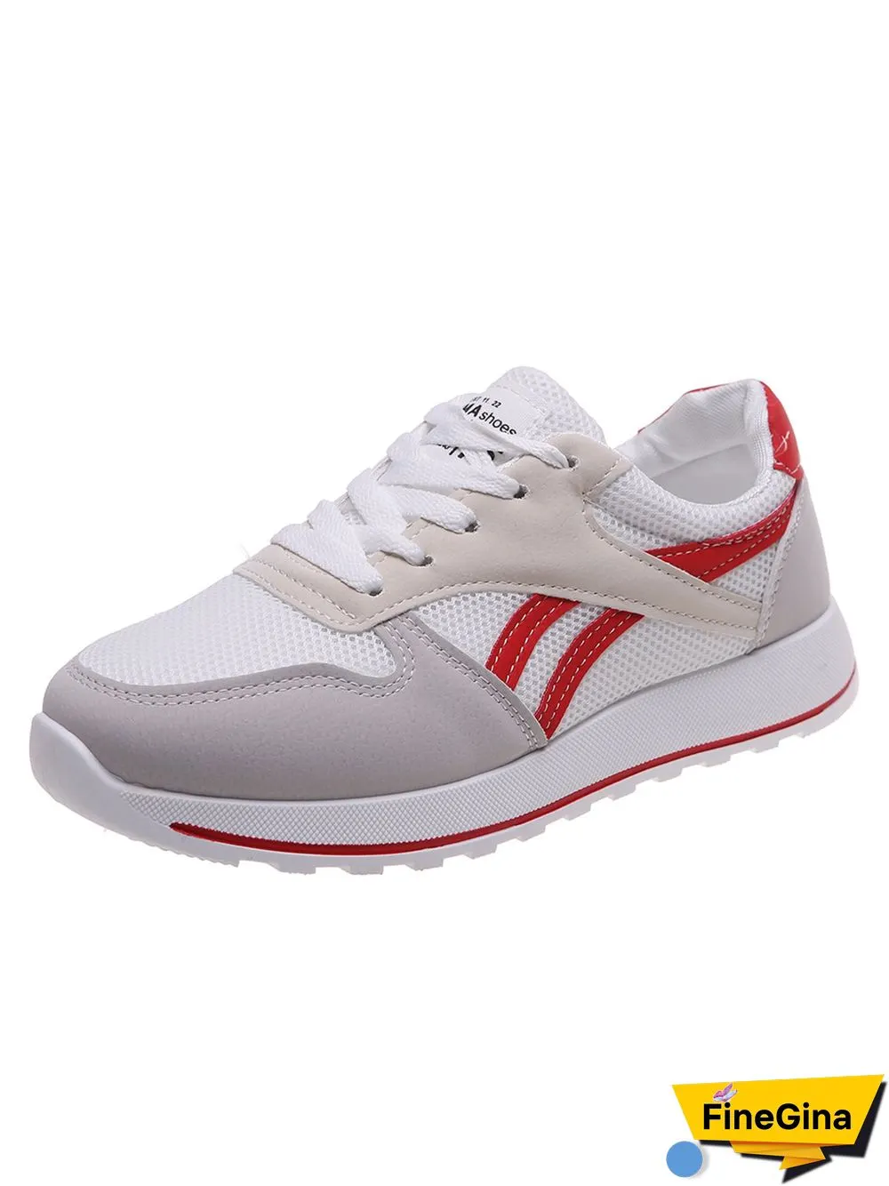 Color Block Sports All Season Split Joint Flat Heel Round Toe Fabric Fabric Lace-Up Sneakers for Women
