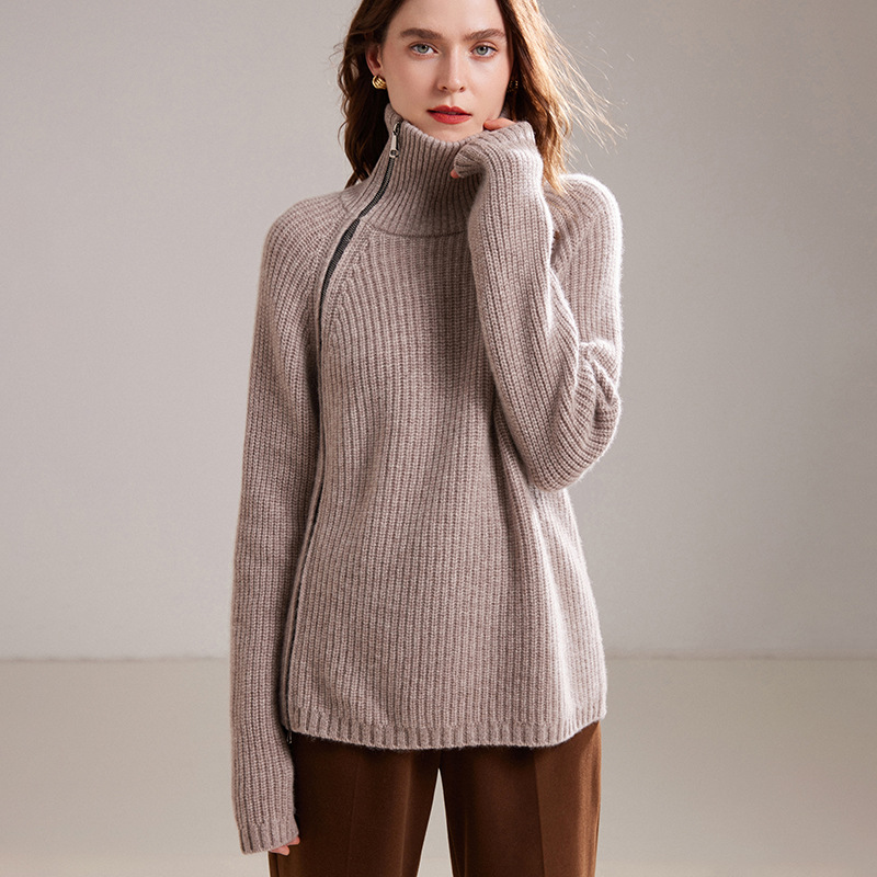 Thick Knitted Cashmere Jacket For Women REAL SILK LIFE