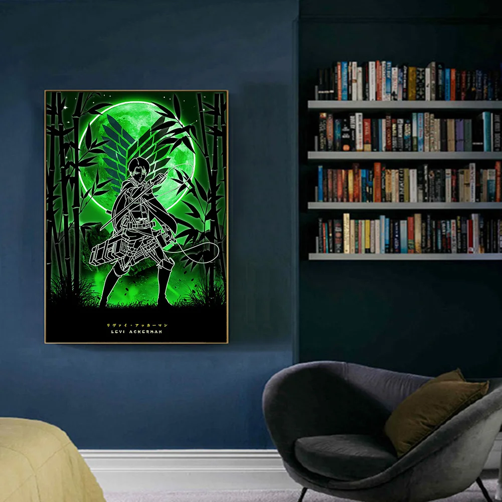 Full Round Diamond Painting 35*50cm - Attack On Titan - Silhouette