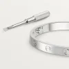 Cartier 18k White Gold Love Bangle Bracelet Size 17