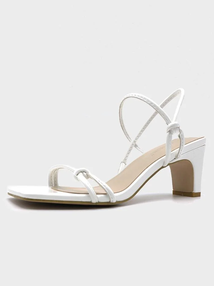 Fashion simple square head thick high heel sandals and slippers