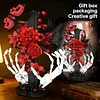 Gothic Cross & Rose & Skeleton Hand Building Blocks Set Building Bricks Kit Construction Bricks Toy Gifts for Anniversaries Valentines Day Halloween