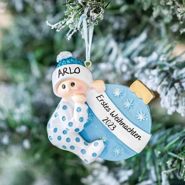 Kettenmachen Holz Weihnachtsornament-Personalisierter Name & Text Ball Baby Ornament