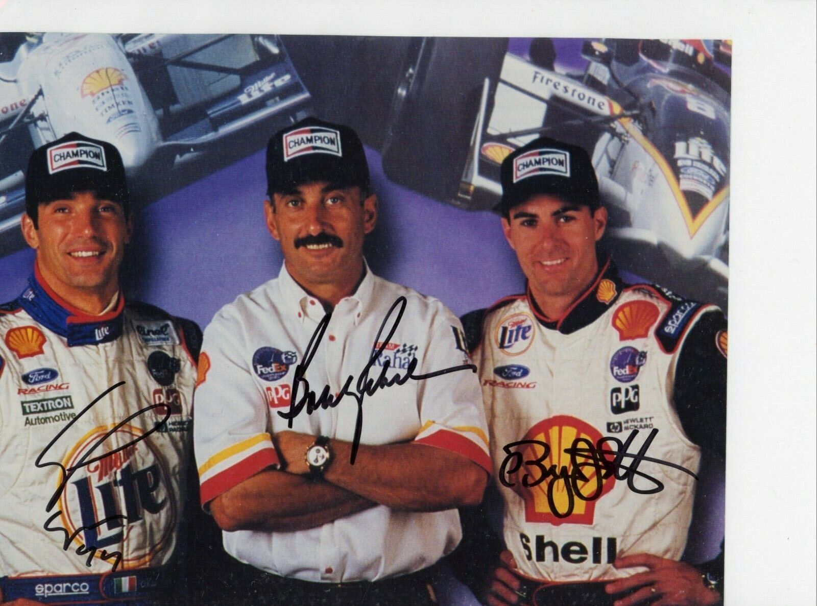 Bobby Rahal Bryan Herta Max Papis Champ Signed Autographed 8x10 Glossy Photo Poster painting COA