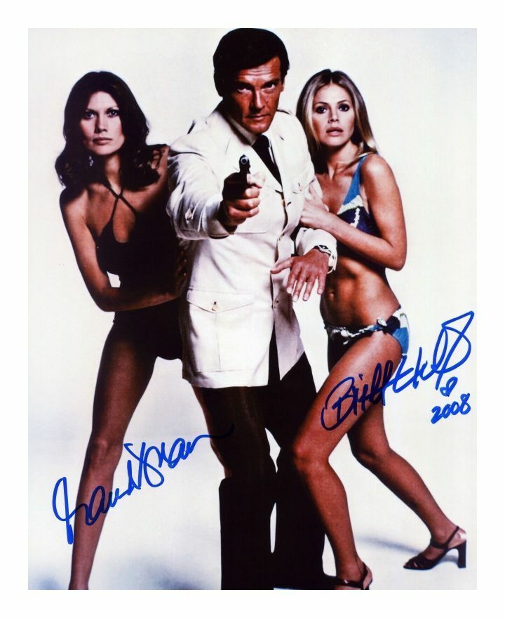 BRITT EKLAND & MAUD ADAMS - JAMES BOND AUTOGRAPH SIGNED PP Photo Poster painting POSTER