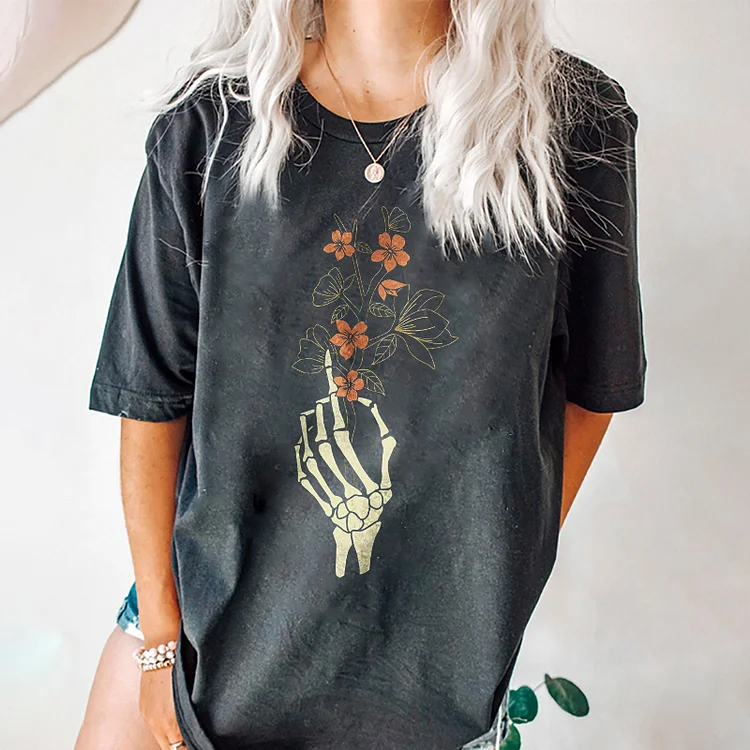 The Skeleton and Flower T-shirt