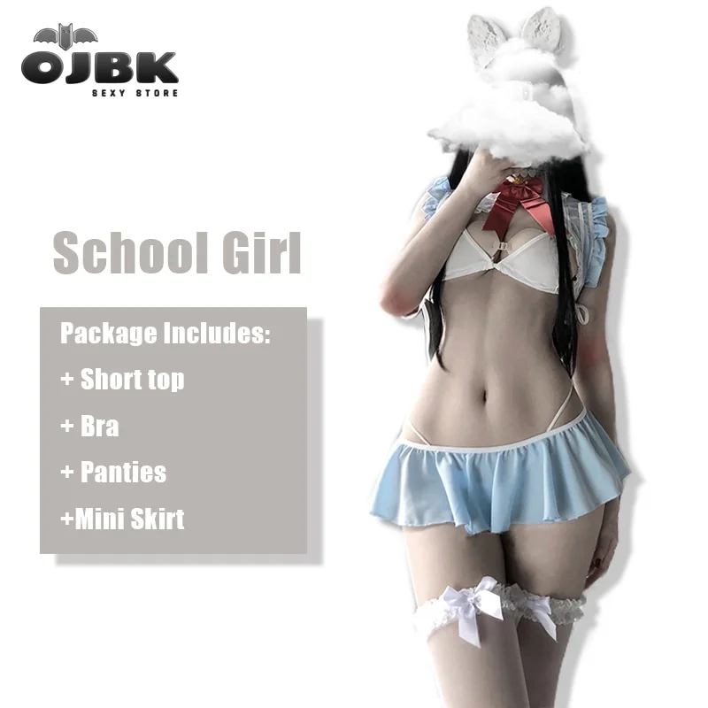 Billionm OJBK Sexy Erotic Lingerie Costumes School Girl Cos Sailor Moon Cosplay Costumes Bunny Girl Women Maid Outfit Kawaii Mini Skirt