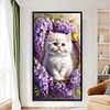 Diamond Painting - Full Round Drill - Cat and Flowers(Canvas|40*70cm)