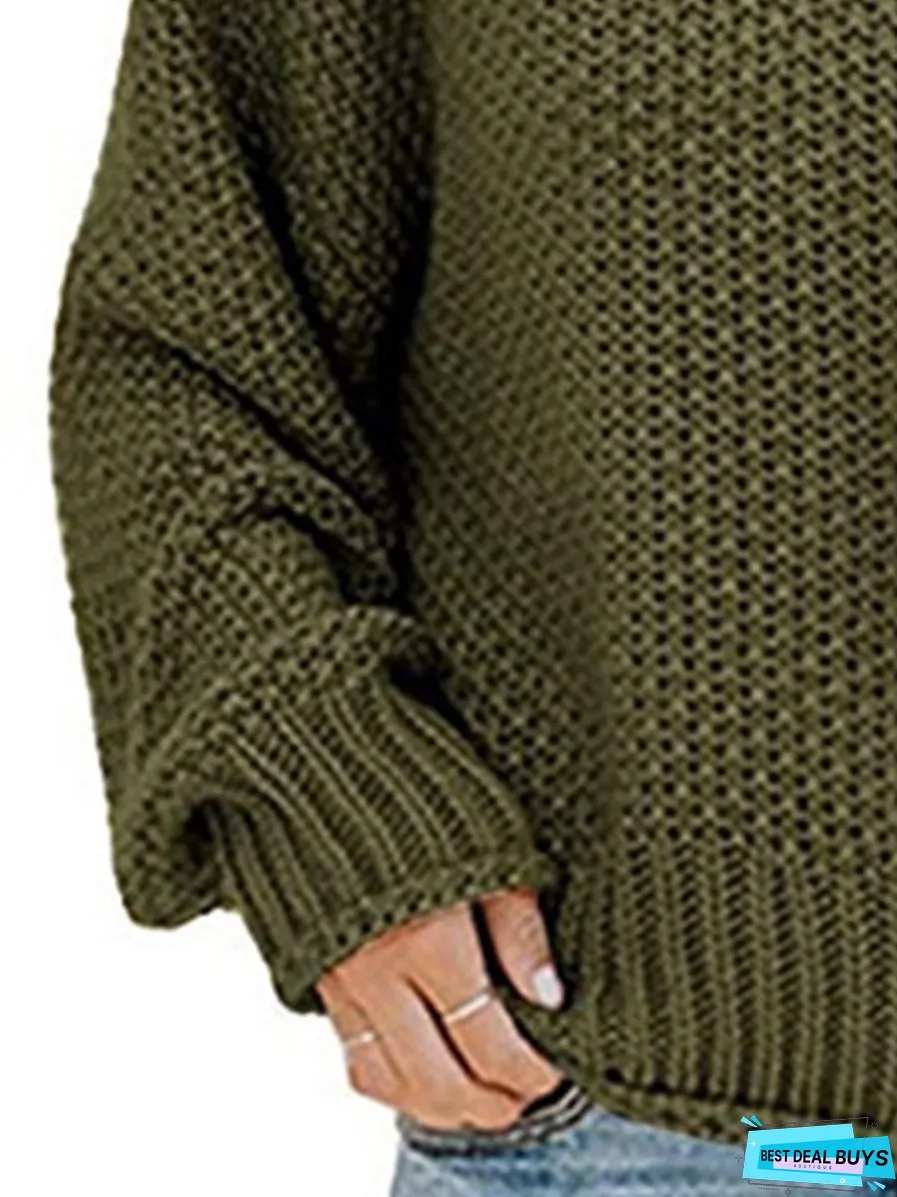 Turtleneck Dropped Shoulder Sweater