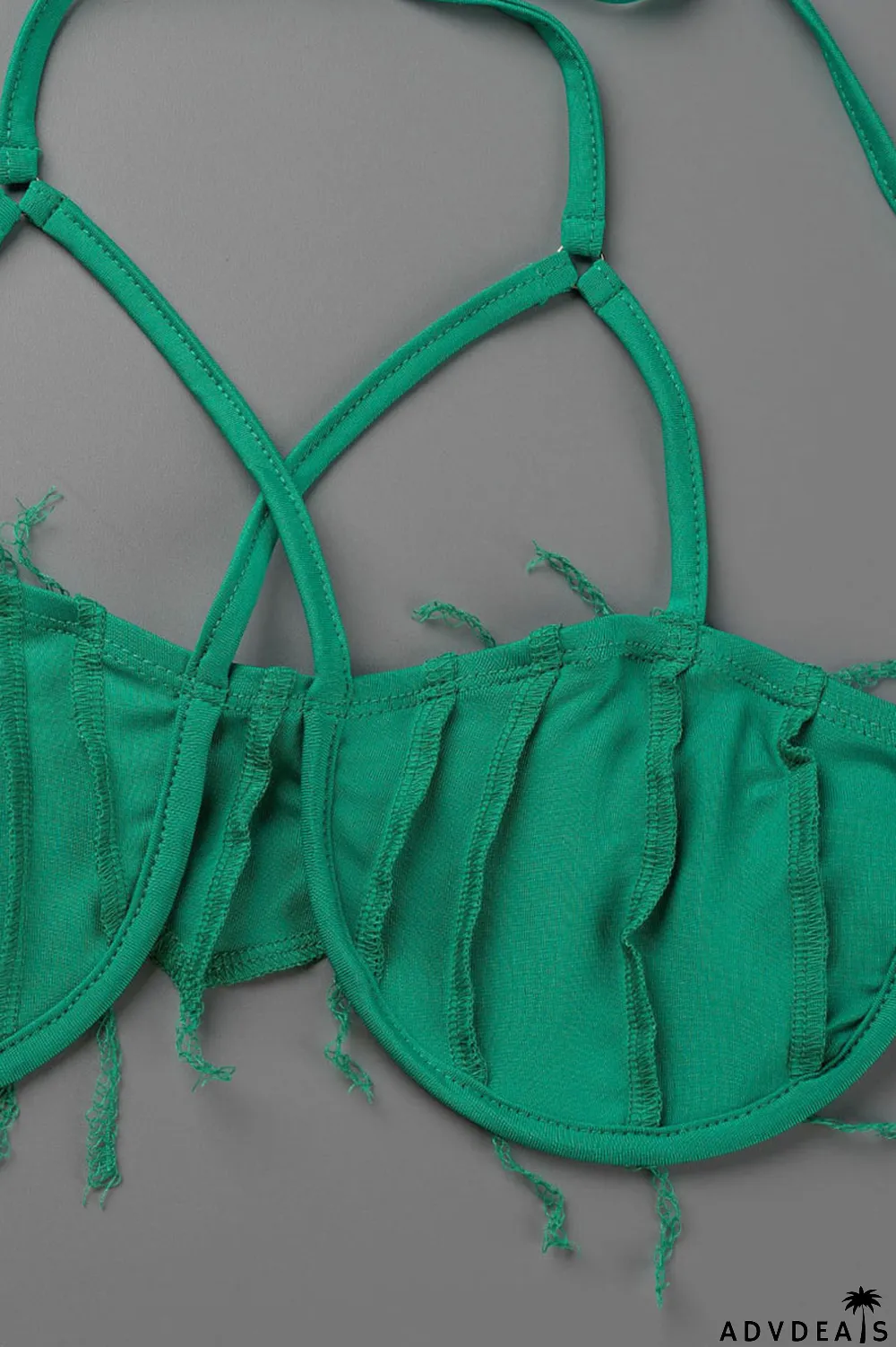 Black Sexy Solid Hollowed Out Patchwork Asymmetrical Halter Sleeveless Two Pieces