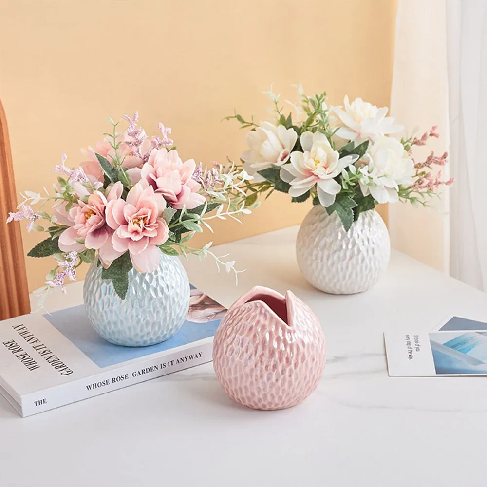 Nordic Decoration Home Ceramic Round Vase Flower Vase Home Decoration Table Decoration Accessories Living Room Decoration Gifts