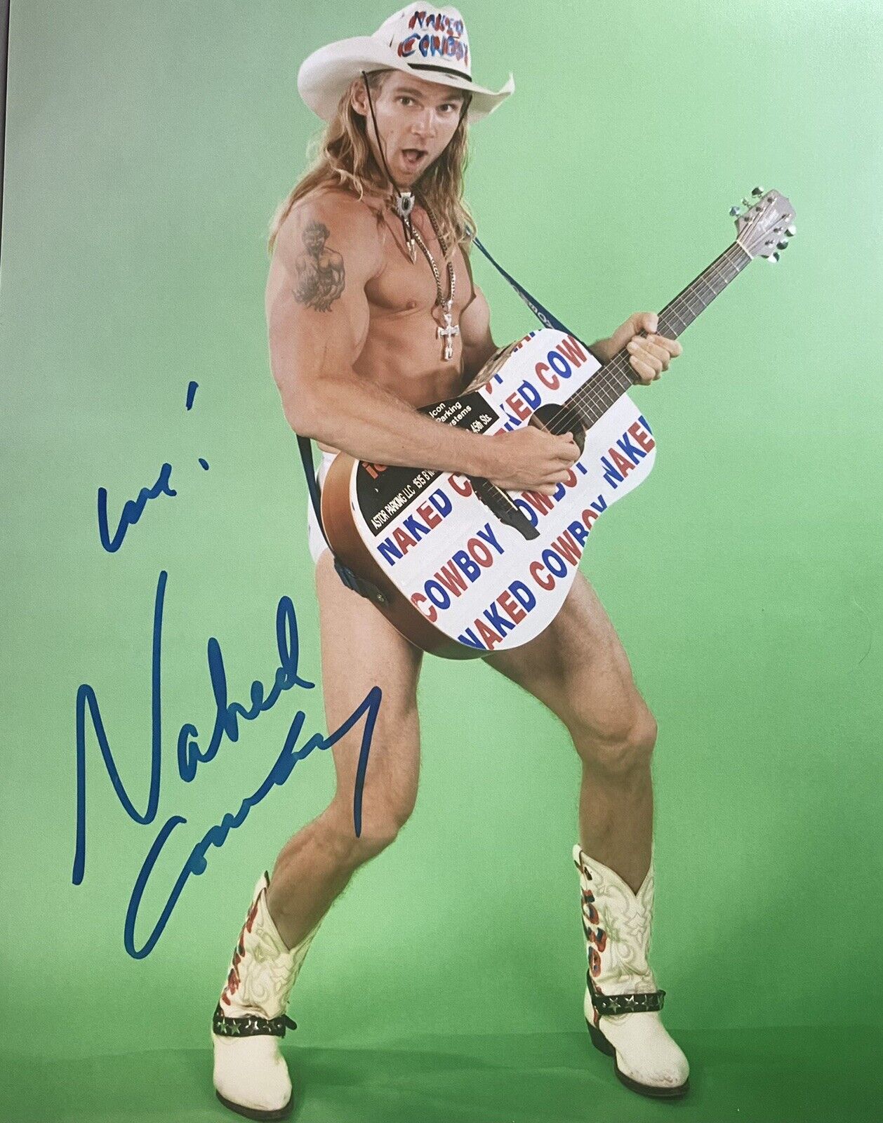 The Naked Cowboy Robert John Burck Autographed Signed 8x10 Photo Poster painting Sexy Shirtl