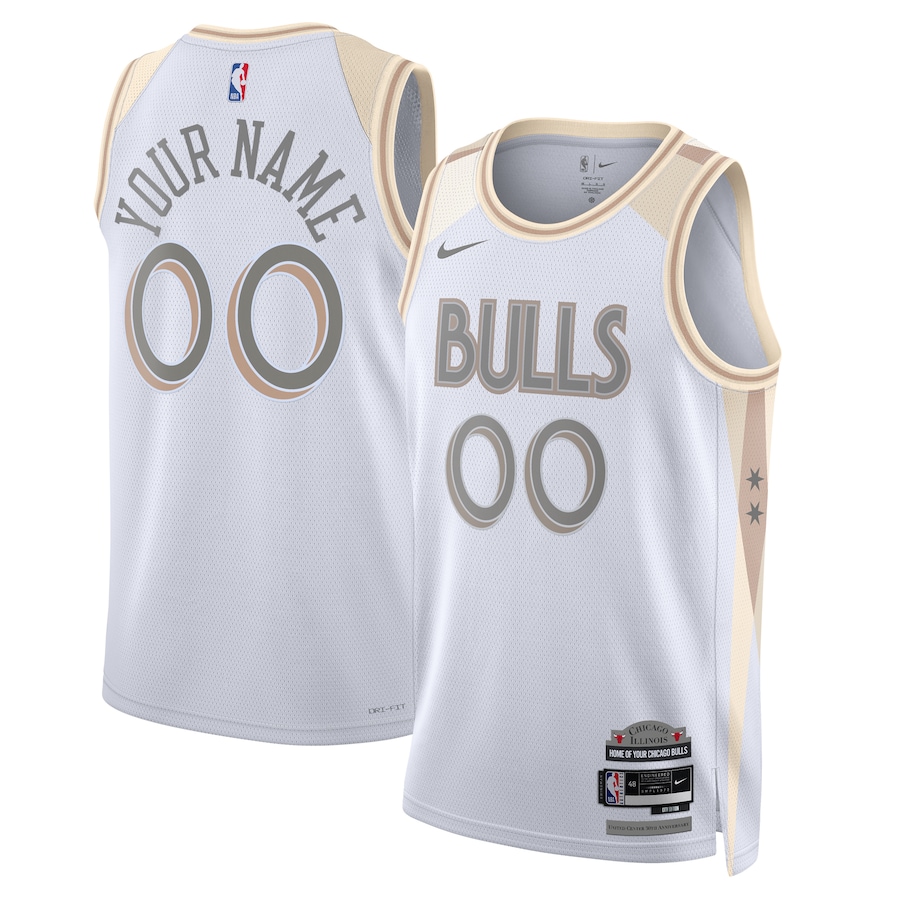 Unisex Chicago Bulls White 2024/25 Custom Swingman Jersey - City Edition mysite