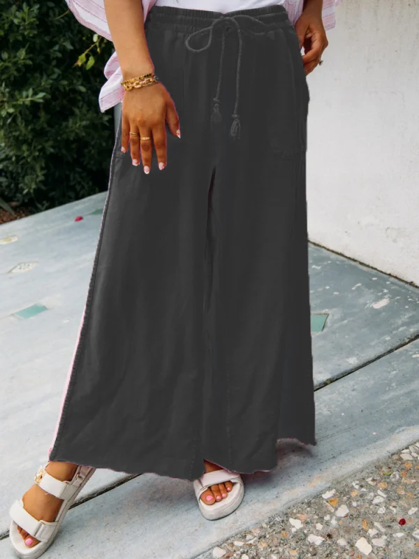 Casual women's versatile straight tube wide leg pants