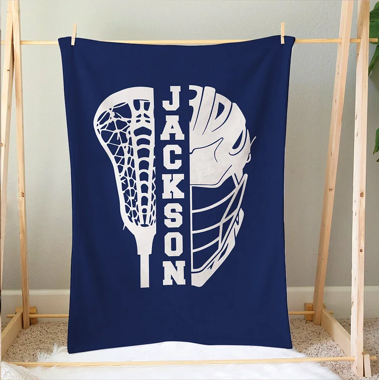 Personalized Lovely Lacrosse Blanket for Comfort & Unique | BKKid49[personalized name blankets][custom name blankets]
