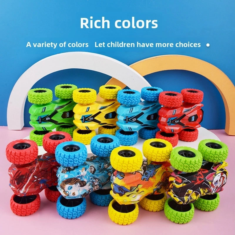 Children’s Four-wheel Drive Inertia Car Double-sided Off-road Vehicle Fall-resistant Stunt Racing Model Boy Gift Toy Stall
