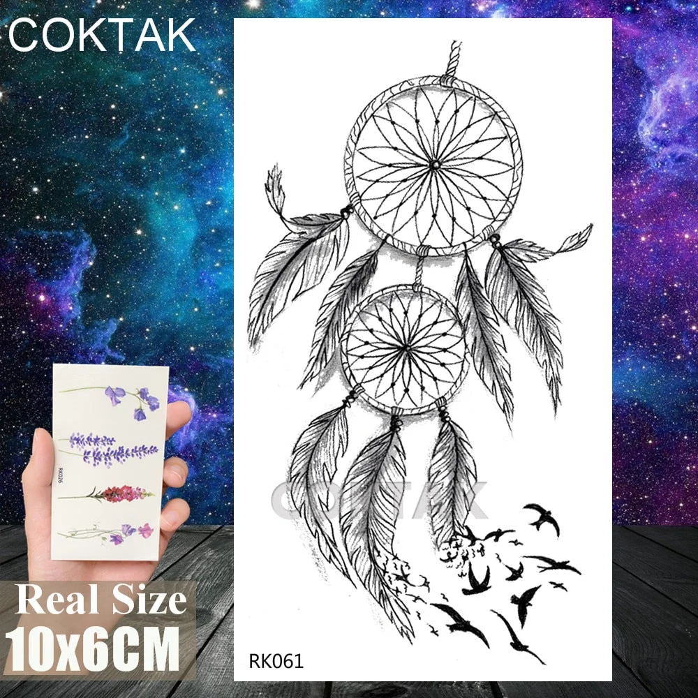 Watercolor Flower Beauty Temporary Tattoos Sticker For Women Body Art Arm Tatoos Waterproof Tattoo Paper Fake Jewelry Tatoos