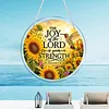 Diamond Painting Acrylic Single-Sided Drill Sunflower Bible Verse Sign Pendant for Home Decor