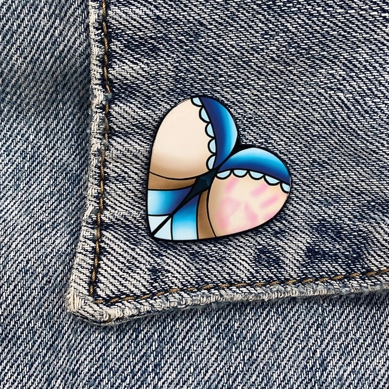 Cartoon Style Pin Heart Shape Mixed Materials Unisex Brooches