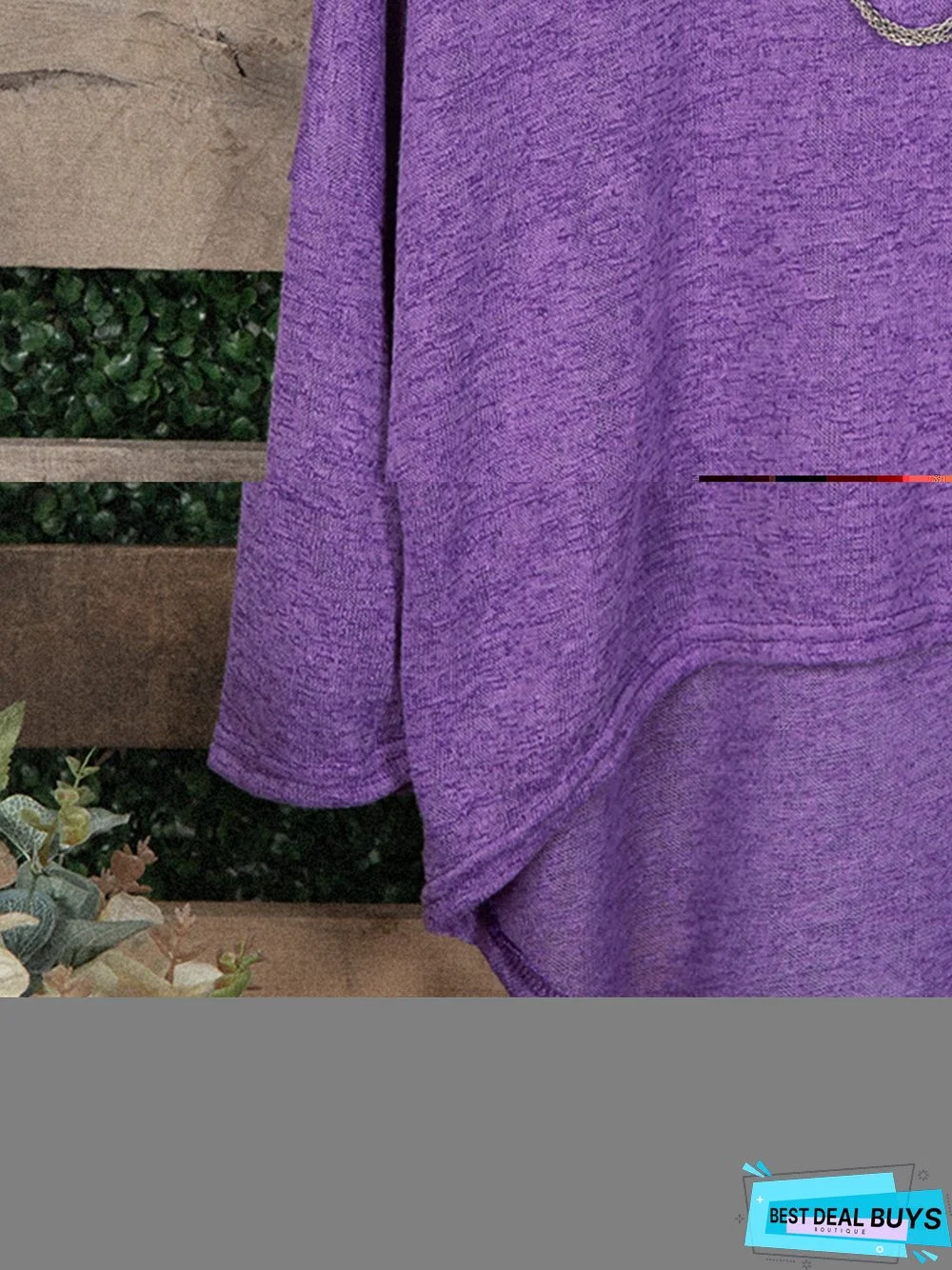 Woman Asymmetric Long Sleeve Casual Plain Casual Top