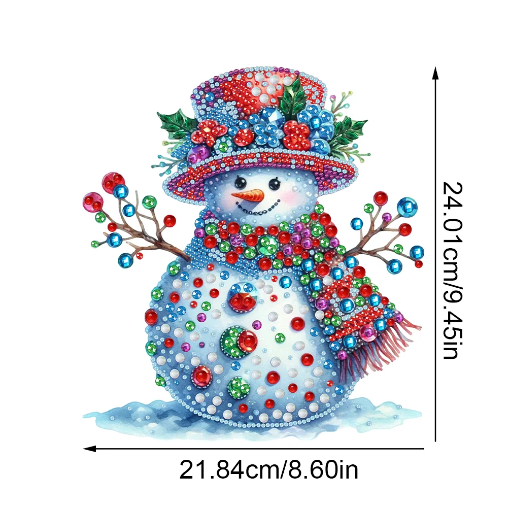 DIY Christmas Snowman Acrylic Special Shape Diamond Painting Tabletop Ornaments