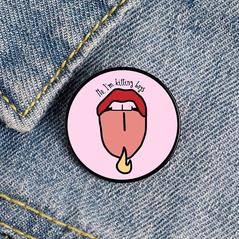 Cartoon Style Pin Cartoon Character Heart Shape Alloy Mixed Materials Unisex Brooches