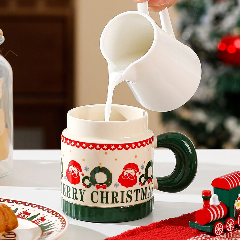 Christmas Casual Christmas Tree Santa Claus Gingerbread Ceramics Mug 1 Piece