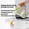 Foldable Electric Kettle for Travel - 500ML Electric Silicone Water Boiler, Collapsible Heater Kettle with Stainless Steel Bottom and Keep Warm, Folding Electric Kettle for Indoor, Outdoor, 600W