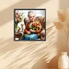 Diamond Painting-DIY Full Round Drill Old Lady With Tulips