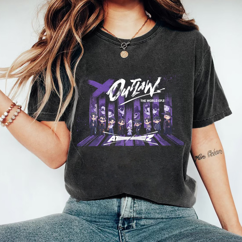 ATEEZ THE WORLD EP.2 : OUTLAW Animated Wash T-shirt