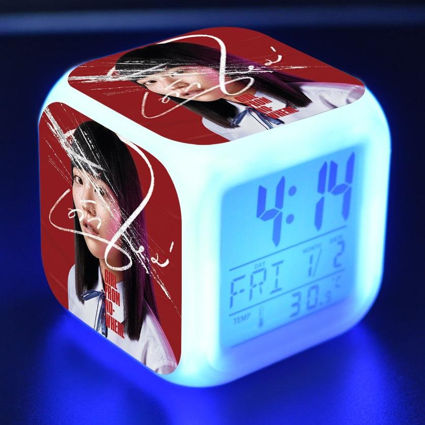 Girl From Nowhere Digital Alarm Clock 7 Color Changing Night Light Touch Control for Kids