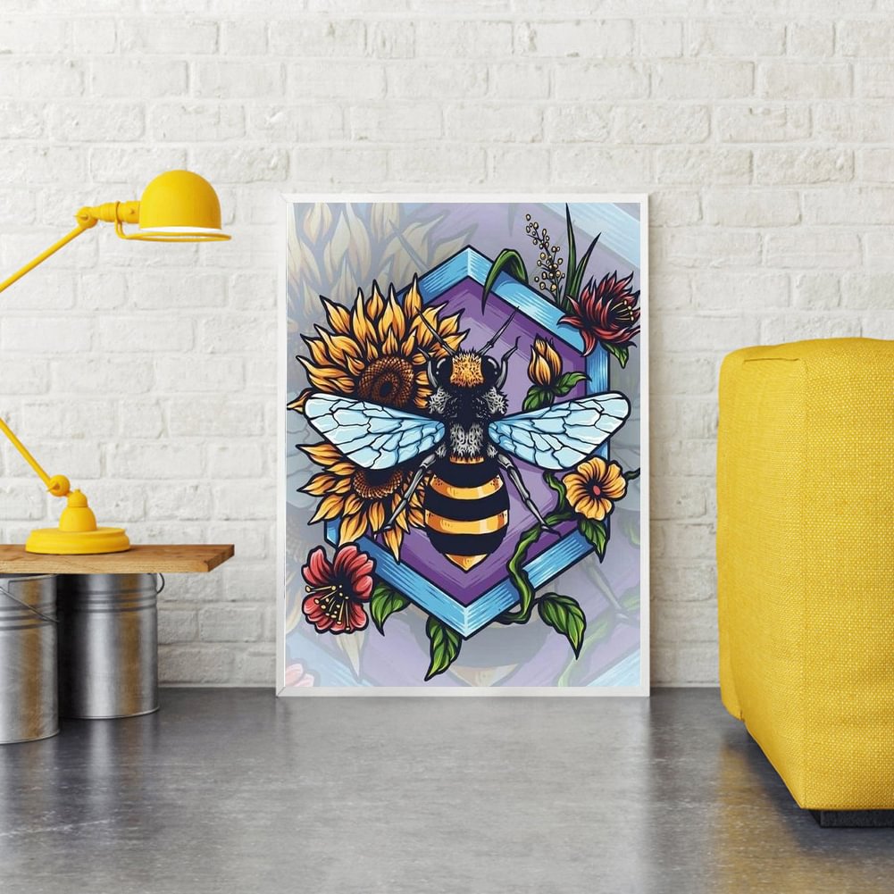 Bee--Full Round Diamond Painting