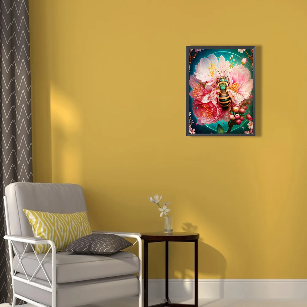 Full Round Diamond Painting 30*40cm - Flower Bee