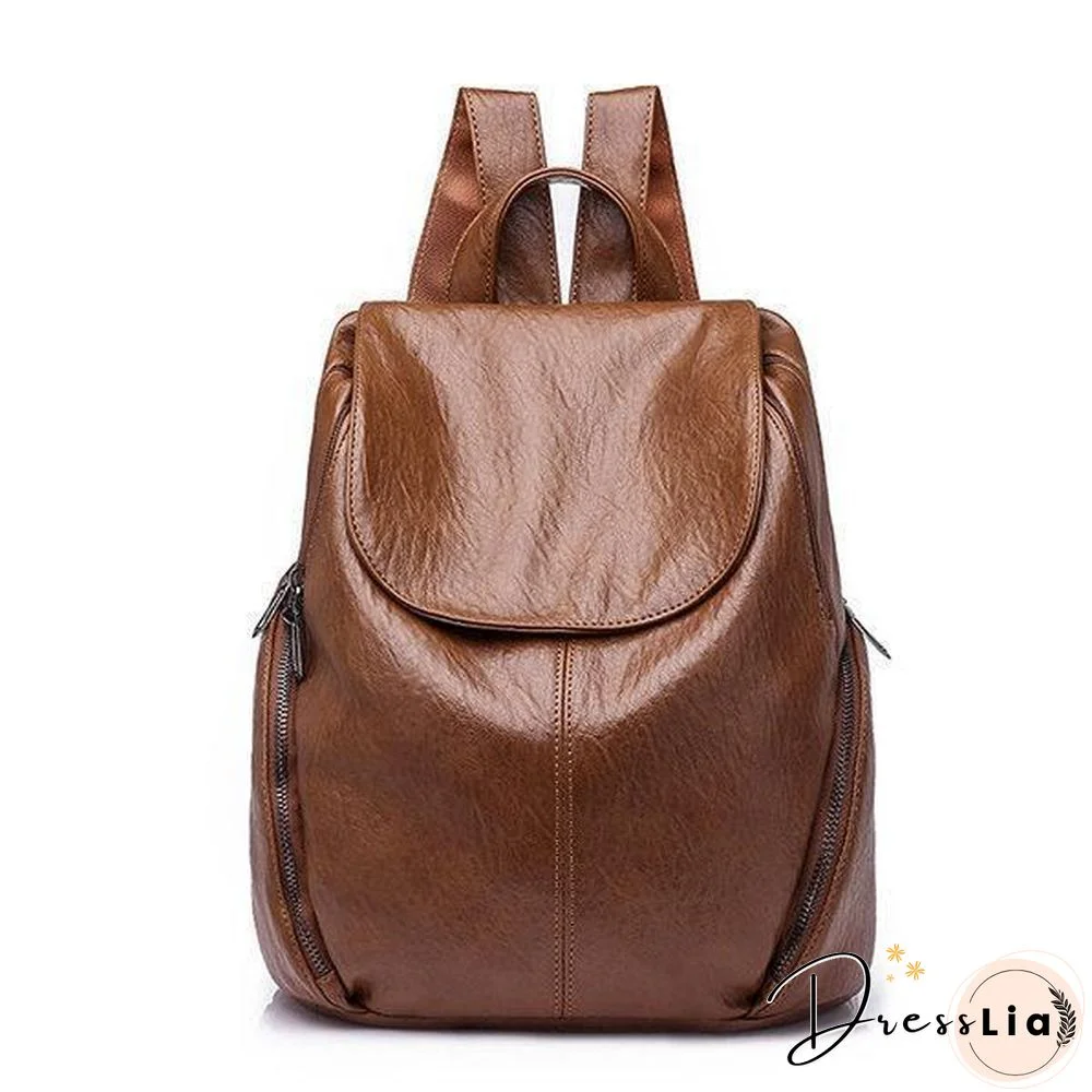 Women Leisure Solid Large Capacity Casual Backpack