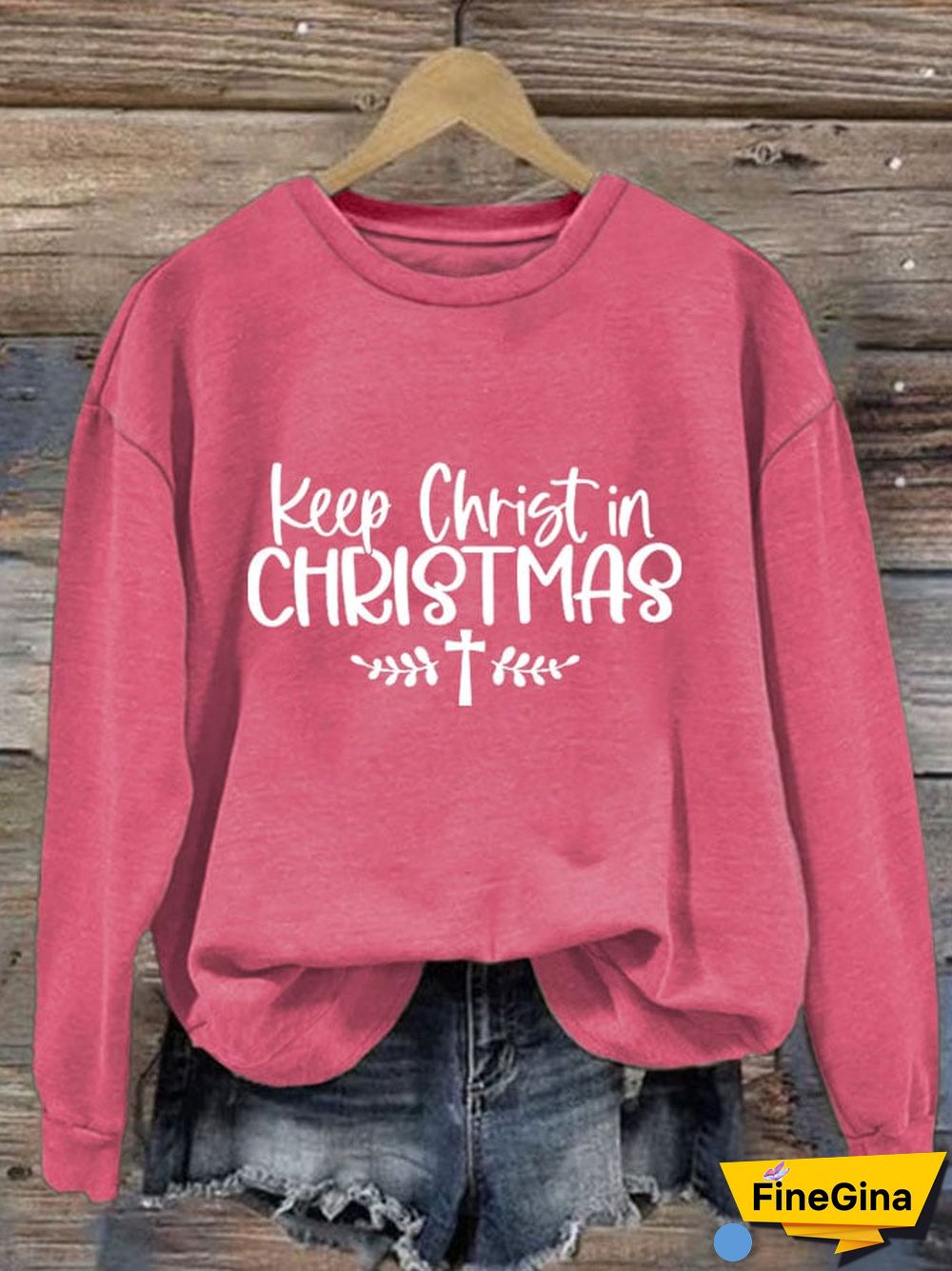 Women's Faith Christmas Print Casual Long Sleeve Sweatshirt