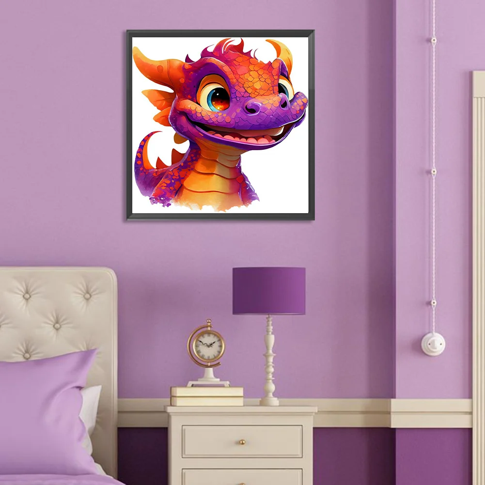 Full Round Diamond Painting 30*30cm - Little Dragon