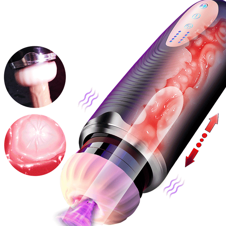 Pearlsvibe Interactive Voice Automatic Telescopic Sucking Vibration Masturbation Cup